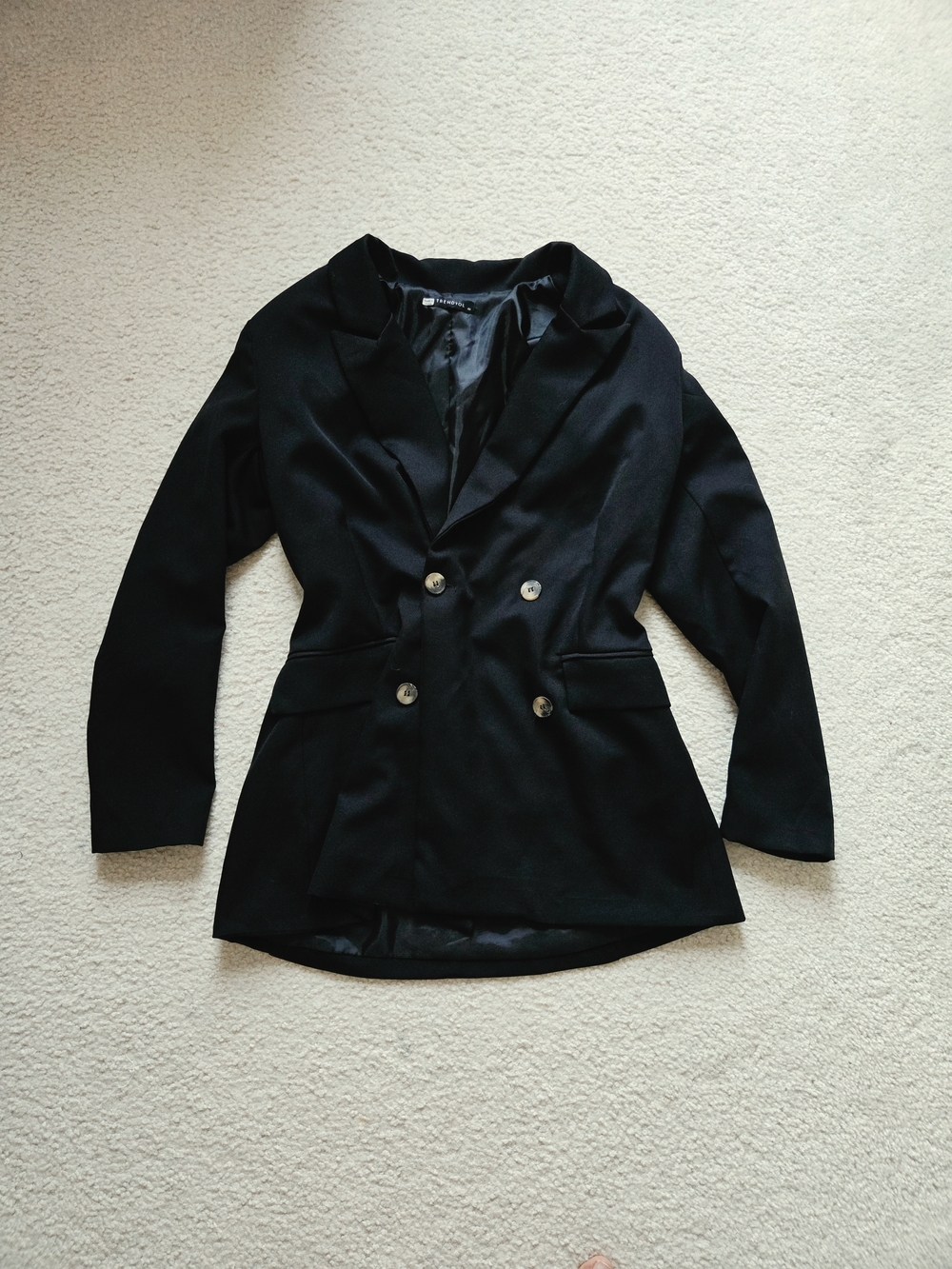 Trendyol Classic Black Double-Breasted Women's Blazer